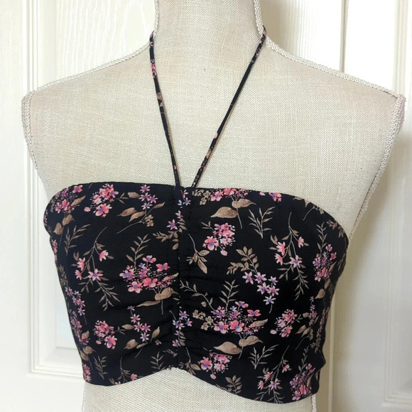 O. Vianca Floral Tie Behind the neck Halter - Picture 1 of 5
